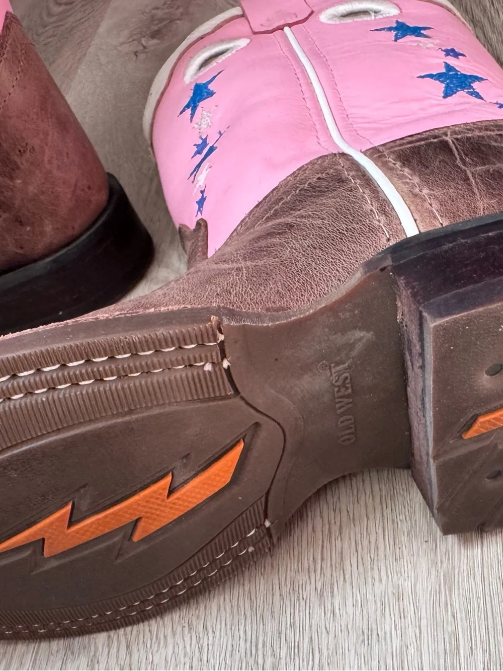 Old West Kids Pink Star Western Boots - Stylish Cowboy Boots for Girls- 13.5